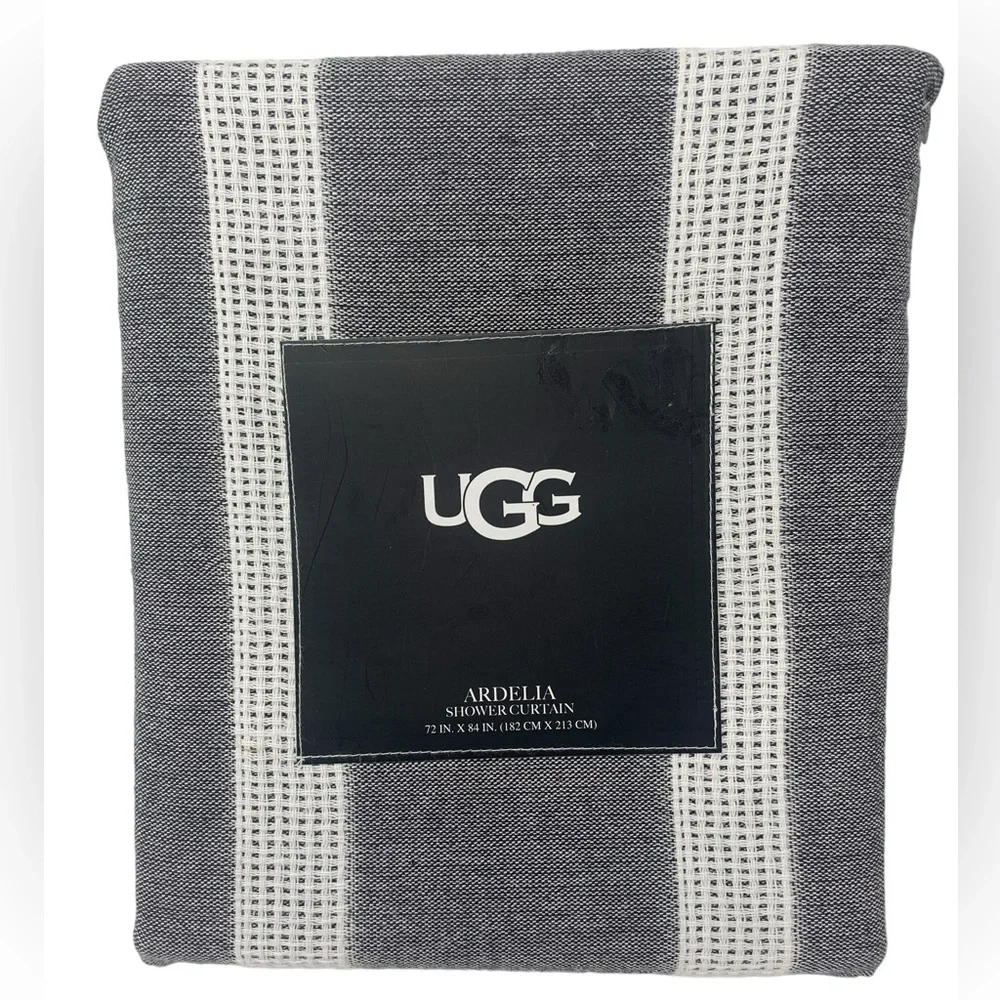 UGG Gray and White Striped Ardelia Shower Curtain